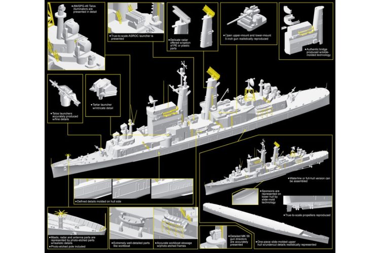 1:700 Dragon 7121 USS Chicago CG-11 - Destroyer Chicago Class - Drg7121 4 - DRG7121