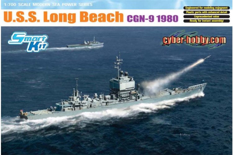 1:700 Dragon 7135 U.S.S. Long Beach CGN 9 - 1980 - Battleship - Drg7135 2 - DRG7135