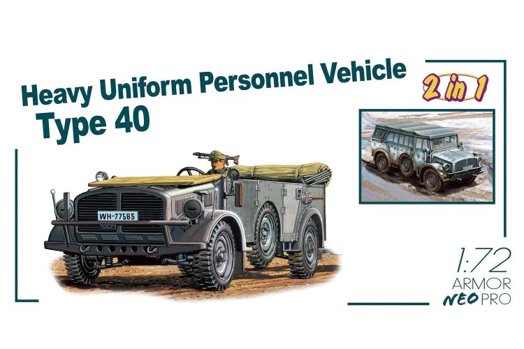 1:72 Dragon 7379 Heavy Uniform Personnel Vehicle Typ 40 - 2-in-1 Set WWII - Duits Militair Voertuig - Drg7379 1 - DRG7379