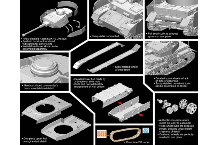 1:72 Dragon 7497 Panzerkampfwagen IV - Pz.Kpfw. IV Ausf. H w/Sch&uuml;rzen - Drg7497 9 - DRG7497