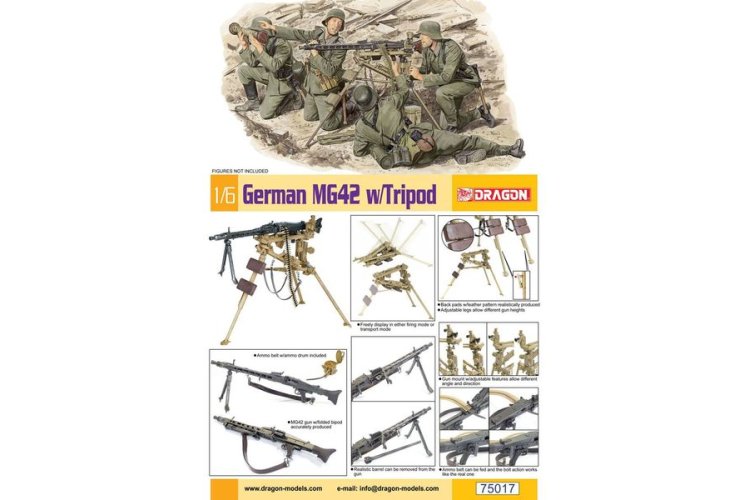 1:6 Dragon 75017 German MG42 w/Tripod - Drg75017 3 - DRG75017