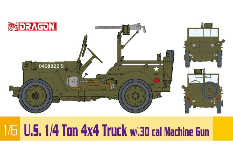 1:6 Dragon 75050 U.S. 1/4 Ton 4x4 Truck w/.30 cal Machine Gun - Drg75050 1 - DRG75050