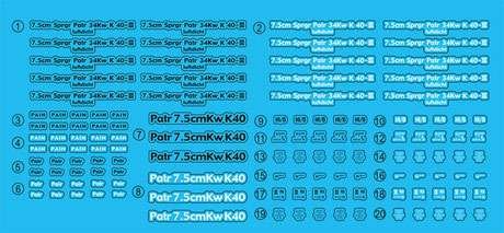 1:35 Das Werk 35027 German 7,5cm Pak40 w/4 figures - Dw35027 decals - DW35027