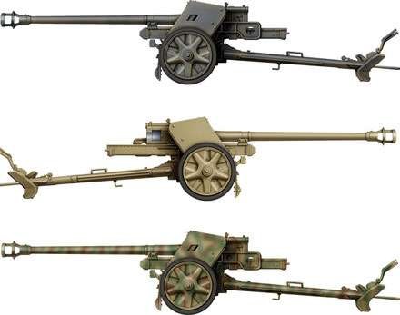 1:35 Das Werk 35027 German 7,5cm Pak40 w/4 figures - Dw35027 options - DW35027