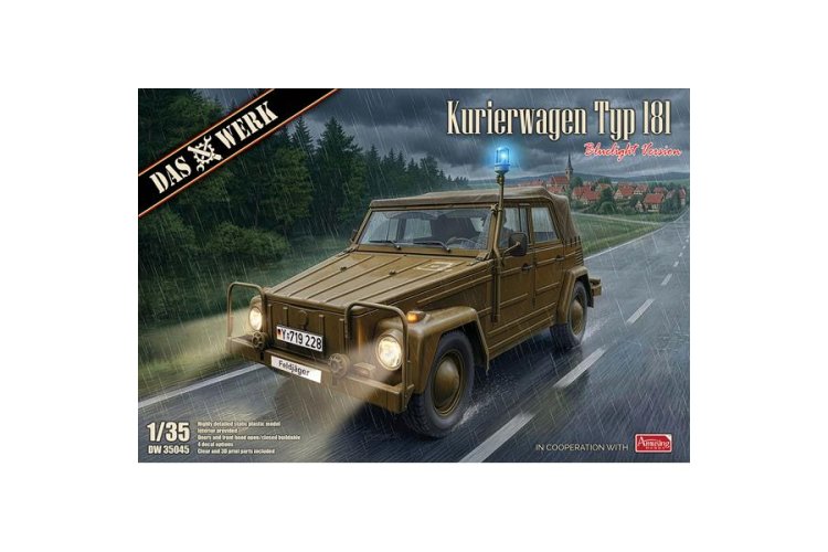 1:35 Das Werk 35045 Volkswagen Kurierwagen 181 Bluelight Version - German Emergency Service Vehicle - Dw35045 1 - DW35045