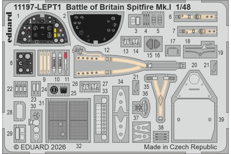 1:48 Eduard 11197 Battle of Britain Spitfire Mk.I WWII - Brits Propellervliegtuig - Edu11197 17 - EDU11197