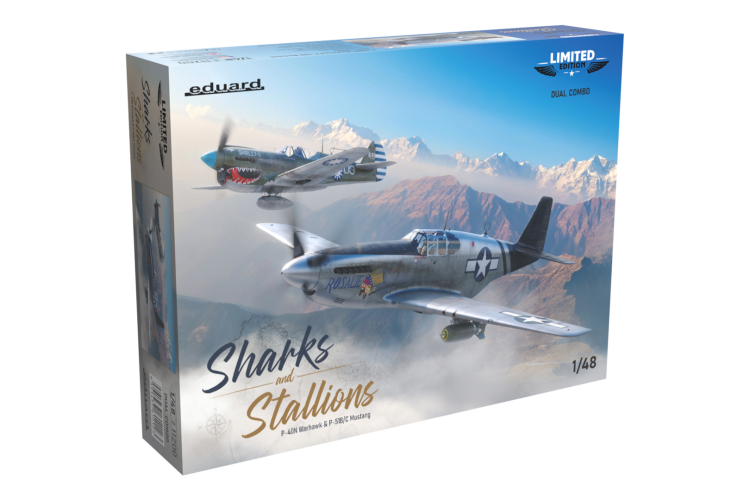 1:48 Eduard 11200 Sharks and Stallions P-40N Warhawk & P-51B/C Mustang WWII - 2 Amerikaanse Jachtvliegtuigen - Edu11200 1 - EDU11200
