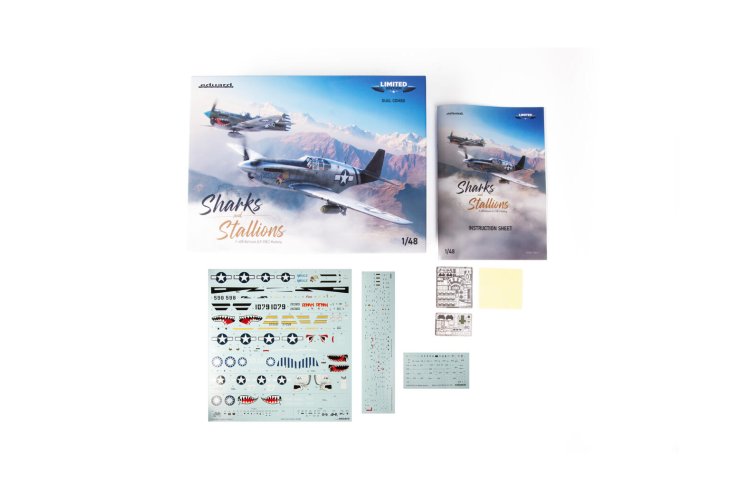 1:48 Eduard 11200 Sharks and Stallions P-40N Warhawk & P-51B/C Mustang WWII - 2 Amerikaanse Jachtvliegtuigen - Edu11200 3 - EDU11200