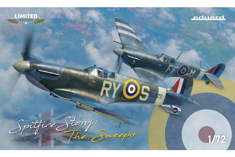 1:72 Eduard 2154 Spitfire Story: The Sweeps - WWII Supermarine Spitfire Mk.Vb - Dual Combo - 2 Britse Propellervliegtuigen - Edu2154 2 - EDU2154