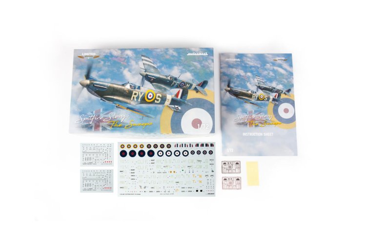 1:72 Eduard 2154 Spitfire Story: The Sweeps - WWII Supermarine Spitfire Mk.Vb - Dual Combo - 2 Britse Propellervliegtuigen - Edu2154 3 - EDU2154
