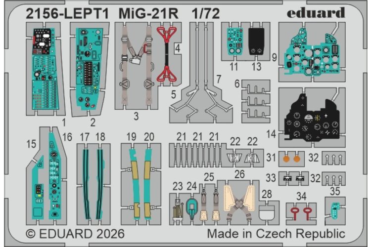 1:72 Eduard 2156 ERKA MiG-21R v Československu - Tsjechoslowaakse Straaljager - Edu2156 12 - EDU2156