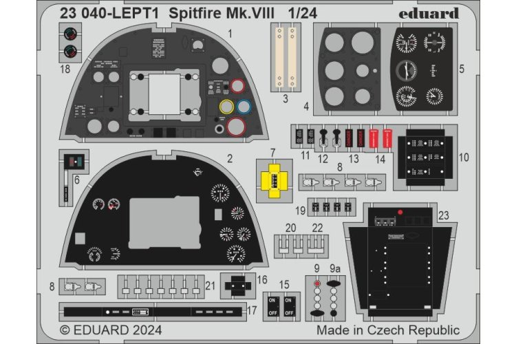 1:24 Eduard 23040 Accessoires voor Spitfire Mk.VIII - Airfix - Edu23040 xs 1 - EDU23040-XS