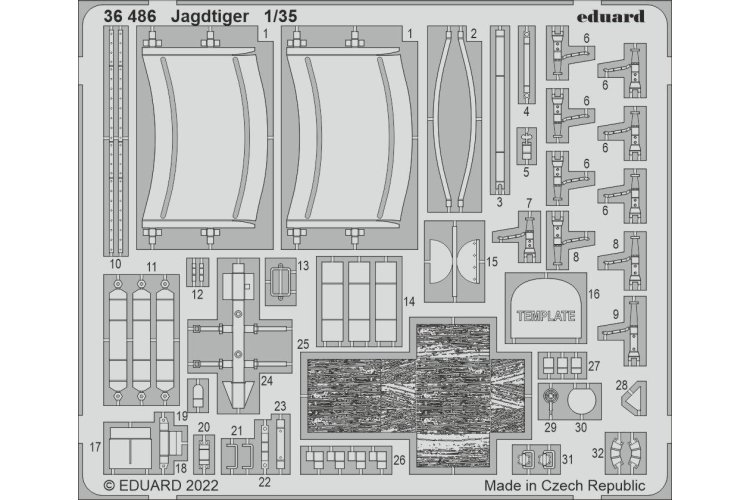 1:35 Eduard 36486 Accessoires for Jagdtiger - Hobby Boss - Edu36486 lept rev0 z1 1 - EDU36486-XS