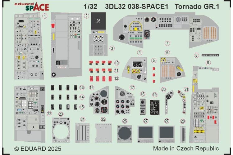 1:32 Eduard 3DL32038 Space - Decals Set voor Tornado GR.1 - Italeri - Edu3dl32038 xs 1 - EDU3DL32038-XS