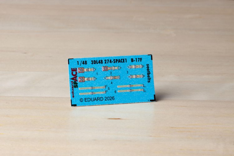 1:48 Eduard 3DL48274 Stoelriemen Interieur 3D Decals voor Boeing B-17F - Revell - Edu3dl48274 xs 2 - EDU3DL48274-XS