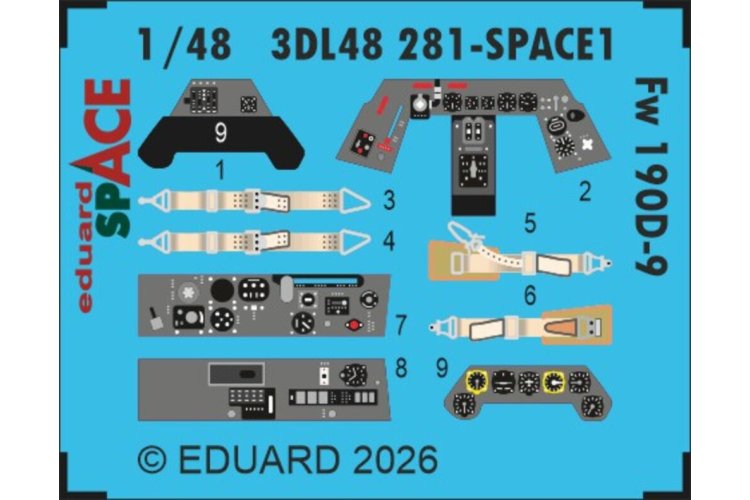 1:48 Eduard 3DL48281 Space - Accessoires Set voor Focke-Wulf Fw 190D-9 - MiniArt - Edu3dl48281 xs 1 - EDU3DL48281-XS