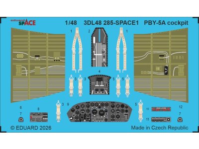 1:48 Eduard 3DL48285 Space &ndash; Cockpit Accessories Set for Consolidated PBY-5A Catalina &ndash; Eduard and Revell - Edu3dl48285 xs 1 - EDU3DL48285-XS