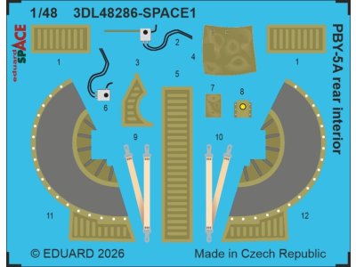 1:48 Eduard 3DL48286 Space - Achterinterieur voor Consolidated PBY-5A Catalina - Eduard & Revell - Edu3dl48286 xs 1 - EDU3DL48286-XS