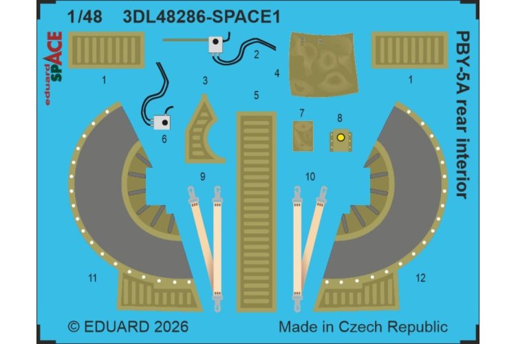 1:48 Eduard 3DL48286 Space - Achterinterieur voor Consolidated PBY-5A Catalina - Eduard & Revell - Edu3dl48286 xs 1 - EDU3DL48286-XS