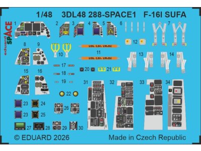 1:48 Eduard 3DL48288 Space - Accessoires Set voor Lockheed Martin F-16I Sufa - Kinetic - Edu3dl48288 xs 1 - EDU3DL48288-XS