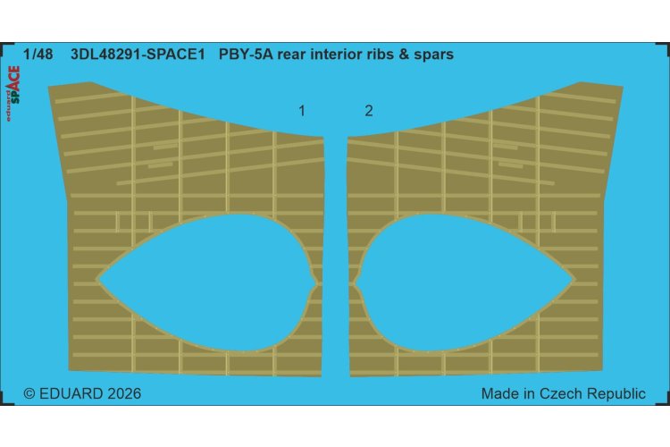 1:48 Eduard 3DL48291 Space - Achterste Interieur Ribben- en Liggerset voor Consolidated PBY-5A Catalina - Edu3dl48291 xs 1 - EDU3DL48291-XS