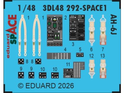 1:48 Eduard 3DL48292 Space - Detail Set for Hughes AH-6 J - ICM - Edu3dl48292 xs 1 - EDU3DL48292-XS