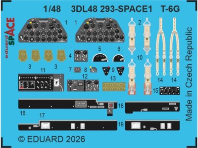 1:48 Eduard 3DL48293 Space - Detail Set for North American T-6G Texan - Italeri - Edu3dl48293 xs 1 - EDU3DL48293-XS