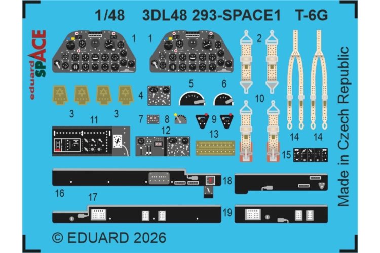 1:48 Eduard 3DL48293 Space - Detail Set for North American T-6G Texan - Italeri - Edu3dl48293 xs 1 - EDU3DL48293-XS