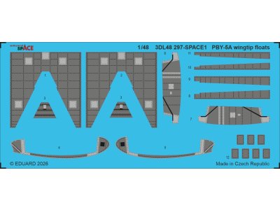 1:48 Eduard 3DL48297 Space - Wingtip Floats for Consolidated PBY-5A Catalina - Eduard & Revell - Edu3dl48297 xs 1 - EDU3DL48297-XS