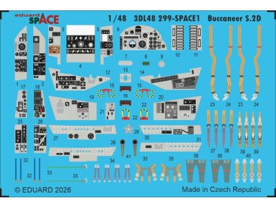 1:48 Eduard 3DL48299 Space - Detail Set for Blackburn Buccaneer S.2D - Trumpeter - Edu3dl48299 xs 1 - EDU3DL48299-XS