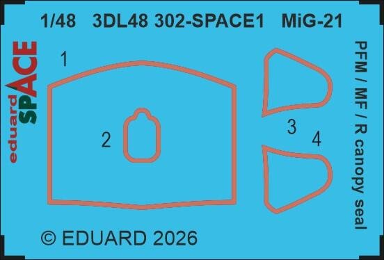 1:48 Eduard 3DL48302 SPACE - Cockpit Seals for Mikoyan-Gurevich MiG-21PFM/MF/R - Eduard - Edu3dl48302 xs 1 - EDU3DL48302-XS