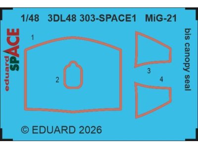 1:48 Eduard 3DL48303 SPACE - Cockpit Seals for Mikoyan-Gurevich MiG-21bis - Eduard - Edu3dl48303 xs 1 - EDU3DL48303-XS