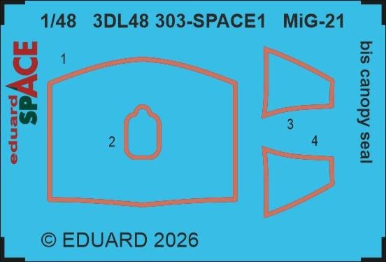 1:48 Eduard 3DL48303 SPACE - Cockpit Seals for Mikoyan-Gurevich MiG-21bis - Eduard - Edu3dl48303 xs 1 - EDU3DL48303-XS