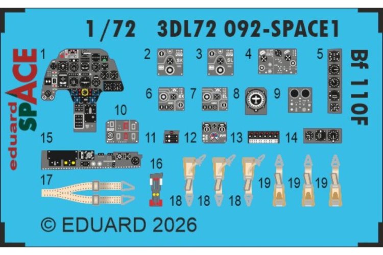 1:72 Eduard 3DL72092 Space - Accessoires Set voor Messerschmitt Bf 110F - Edu3dl72092 xs 1 - EDU3DL72092-XS