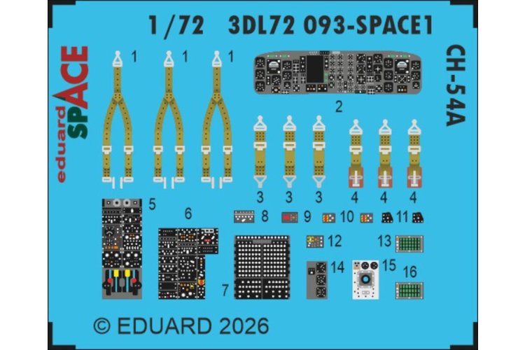 1:72 Eduard 3DL72093 Space - Accessoires Set voor Sikorsky CH-54A Tarhe - ICM - Edu3dl72093 xs 1 - EDU3DL72093-XS