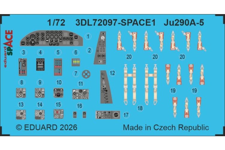 1:72 Eduard 3DL72097 SPACE - Accessories Set for Junkers Ju 290A-5 - Revell - Edu3dl72097 xs 1 - EDU3DL72097-XS