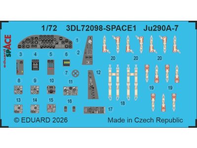 1:72 Eduard 3DL72098 SPACE - Accessories Set for Junkers Ju 290A-7 - Revell - Edu3dl72098 xs 1 - EDU3DL72098-XS