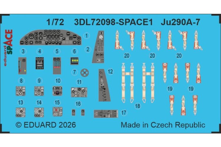 1:72 Eduard 3DL72098 SPACE - Accessories Set for Junkers Ju 290A-7 - Revell - Edu3dl72098 xs 1 - EDU3DL72098-XS