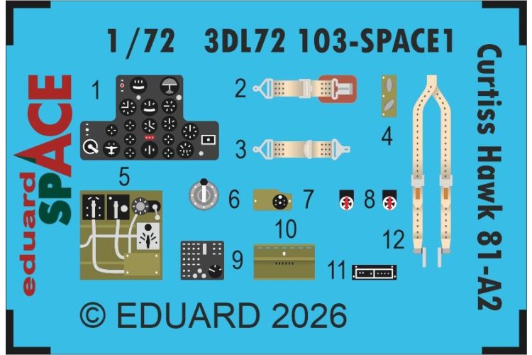1:72 Eduard 3DL72103 SPACE - Accessoires Set voor Curtiss Hawk 81-A2 - Arma Hobby - Edu3dl72103 xs 1 - EDU3DL72103-XS