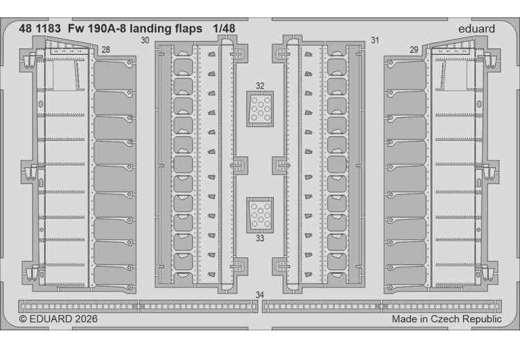 1:48 Eduard 481183 Detail Set - Landing Flaps for Focke-Wulf Fw 190 A-8 - HobbyBoss - Edu481183 xs 1 - EDU481183-XS