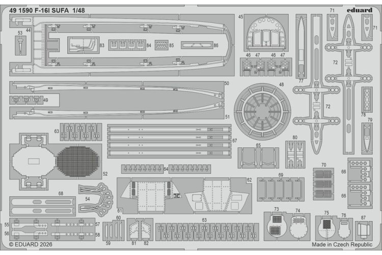 1:48 Eduard 491590 Space - Accessoires Set voor Lockheed Martin F-16I Sufa - Kinetic - Edu491590 xs 1 - EDU491590-XS