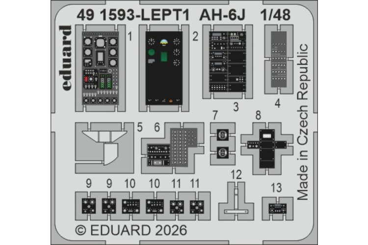 1:48 Eduard 491593 Detail Set for Hughes AH-6 J - ICM - Edu491593 xs 1 - EDU491593-XS