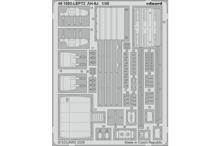 1:48 Eduard 491593 Detail Set for Hughes AH-6 J - ICM - Edu491593 xs 2 - EDU491593-XS