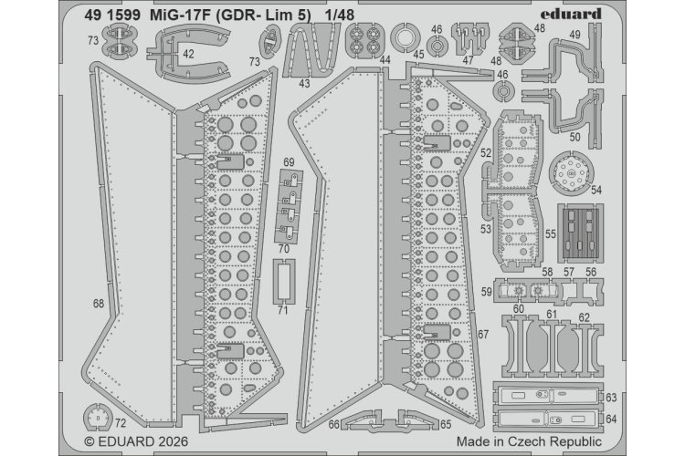 1:48 Eduard 491599 Accessories Set for Mikoyan-Gurevich MiG-17F (GDR Lim-5) - Kinetic - Edu491599 xs 1 - EDU491599-XS