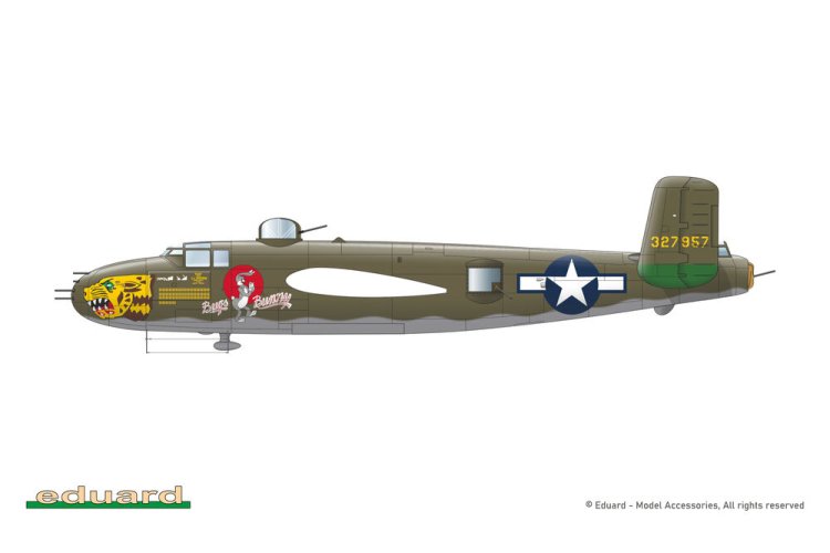 1:48 Eduard & HKM 548001 Strafer - North American B-25J Mitchell WWII - Amerikaans Propellervliegtuig - Edu548001 10 - EDU548001