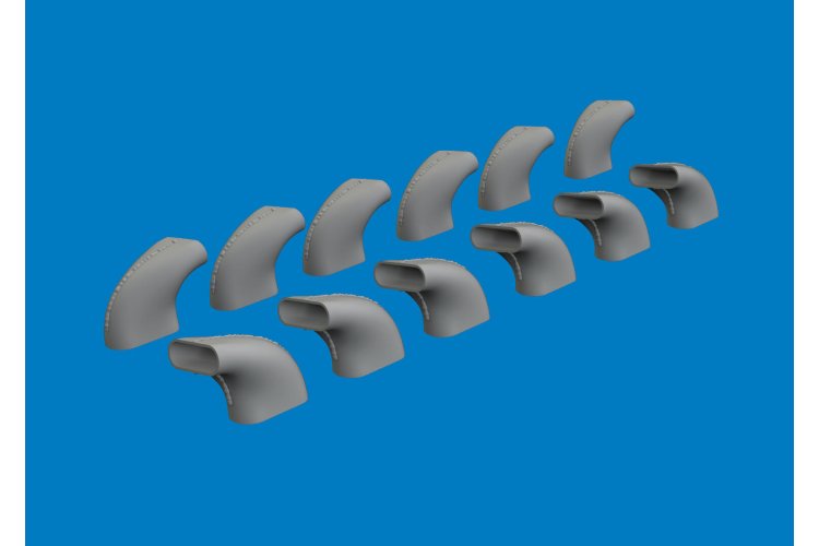 1:24 Eduard 624011 Uitlaten 3D-Print voor Messerschmitt Bf 109 G-5/G-6 - Airfix - Edu624011 xs 1 - EDU624011-XS