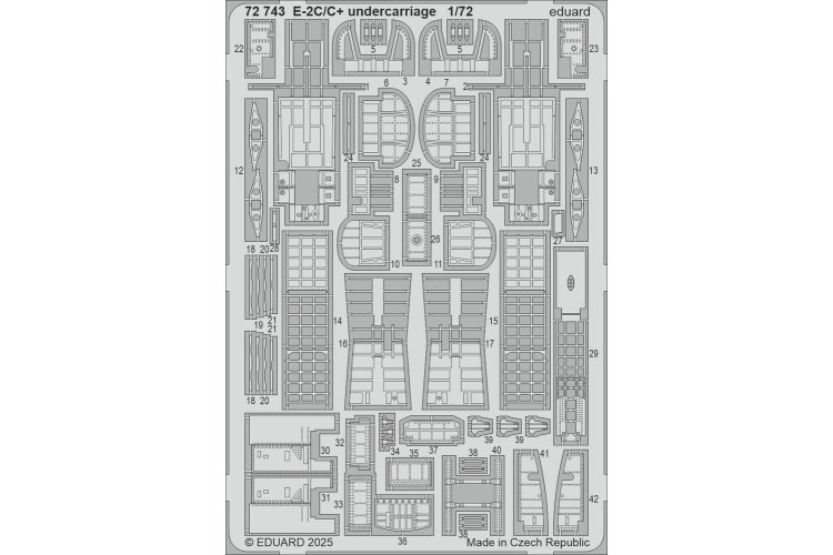 1:72 Eduard 72743 Landing Gear Set for Hawkeye E-2C/C+ - Heller - Edu72743 xs 1 - EDU72743-XS