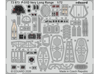 1:72 Eduard 73873 Accessories Set for North American P-51D Very Long Range - Arma Hobby - Edu73873 xs 1 - EDU73873-XS