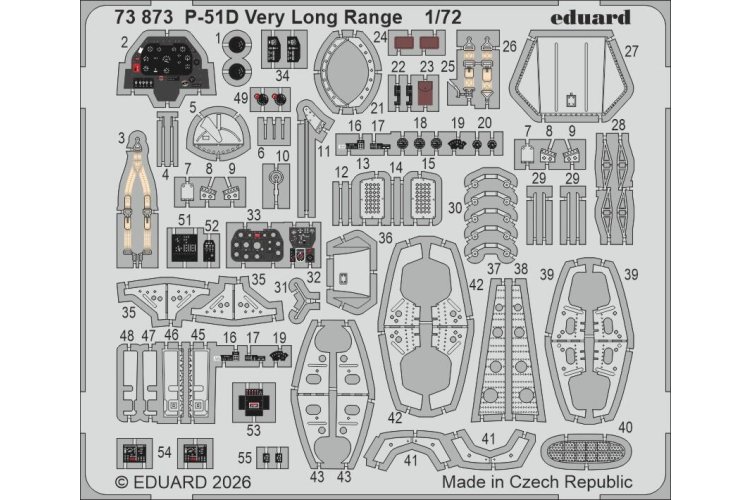 1:72 Eduard 73873 Accessories Set for North American P-51D Very Long Range - Arma Hobby - Edu73873 xs 1 - EDU73873-XS