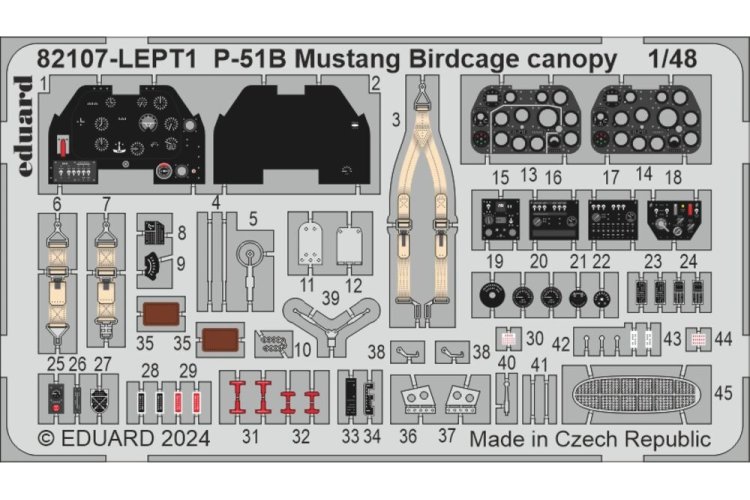 1:48 Eduard 82107 North American Mustang P-51B Mustang Birdcage Canopy - The ProfiPACK Edition - Edu82107 9 - EDU82107